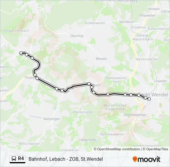 R4 Bus Line Map