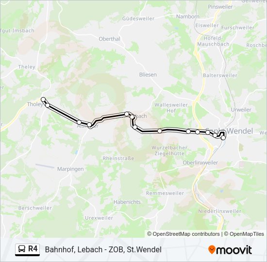 R4 Bus Line Map