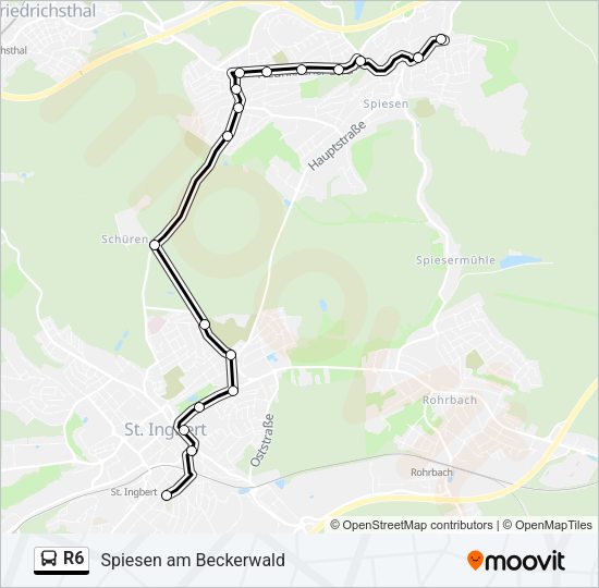R6 Bus Line Map