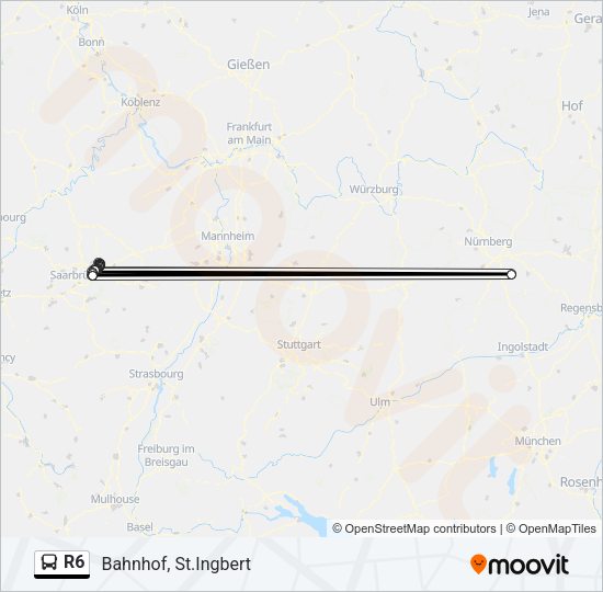 R6 Bus Line Map