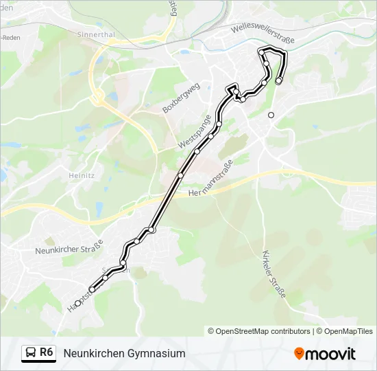 R6 Bus Line Map
