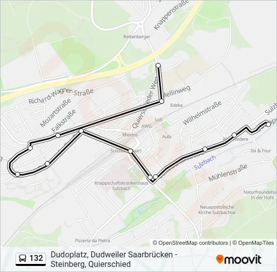 132 Bus Line Map