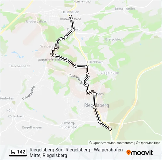 142 Bus Line Map