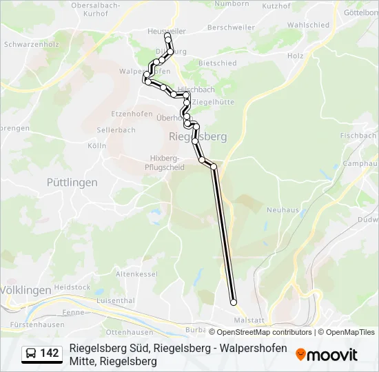 142 Bus Line Map