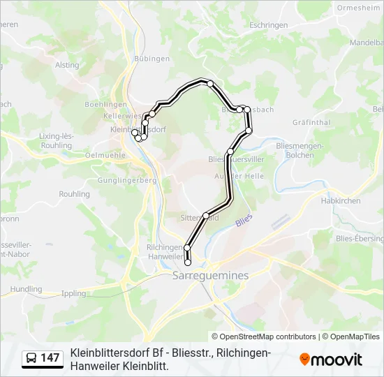147 Bus Line Map