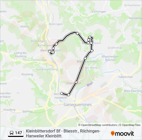 147 Bus Line Map