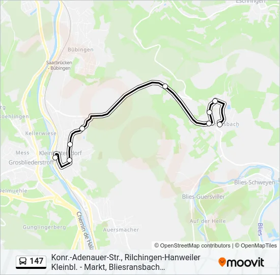 147 Bus Line Map
