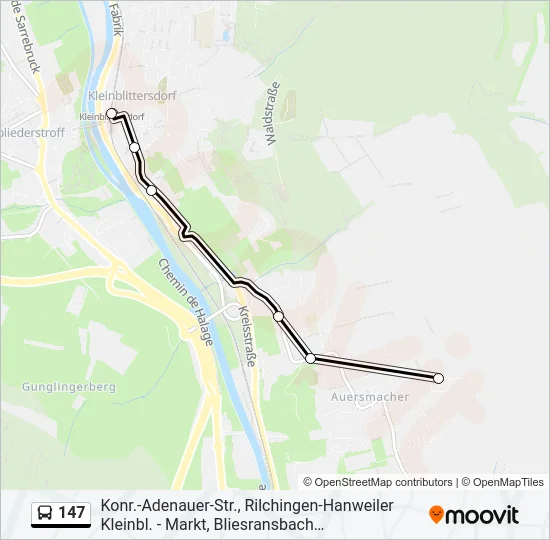 147 Bus Line Map