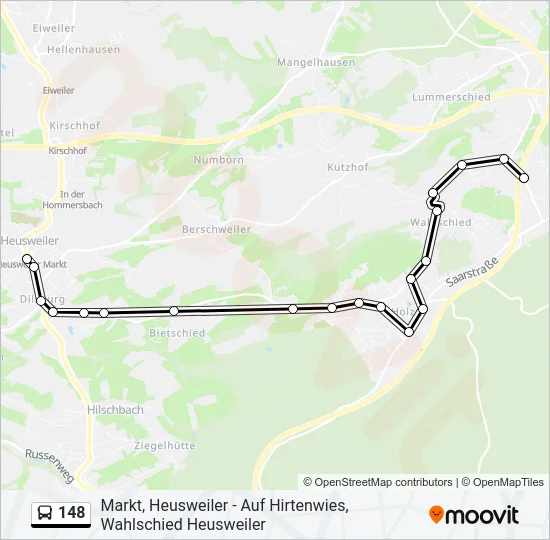 148 Bus Line Map