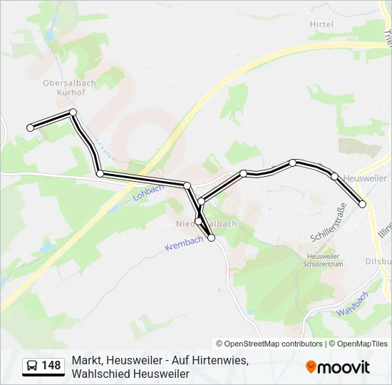 148 Bus Line Map