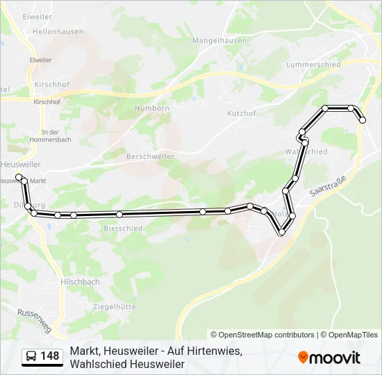 148 Bus Line Map