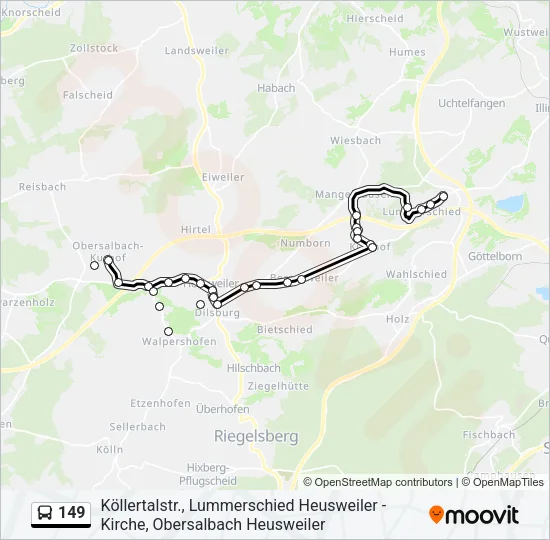149 Bus Line Map
