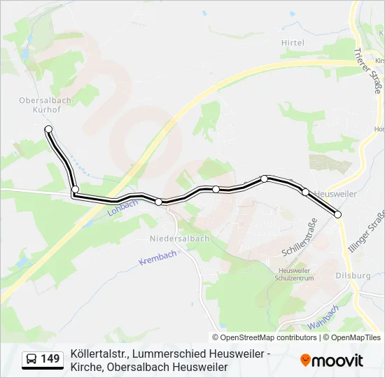 149 Bus Line Map