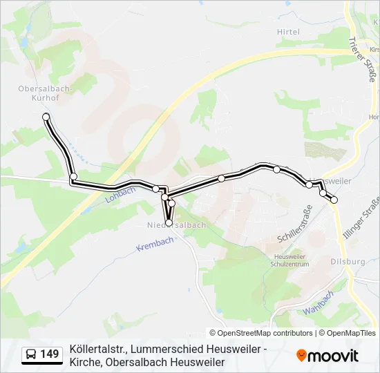 149 Bus Line Map
