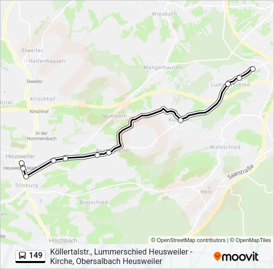 149 Bus Line Map