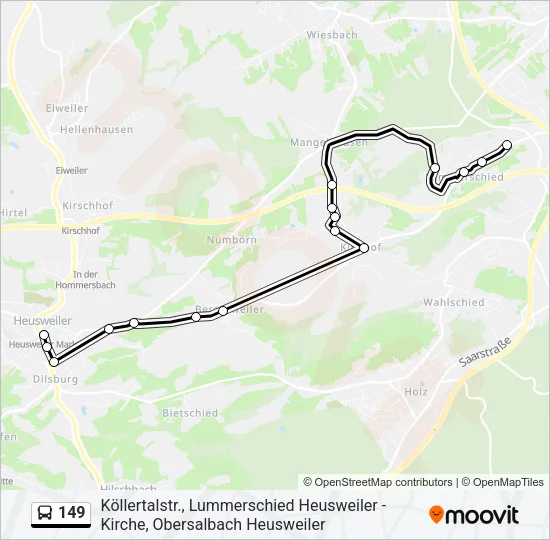 149 Bus Line Map