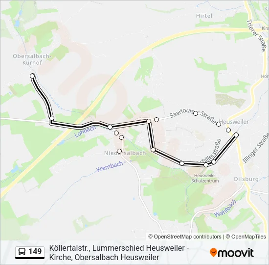 149 Bus Line Map