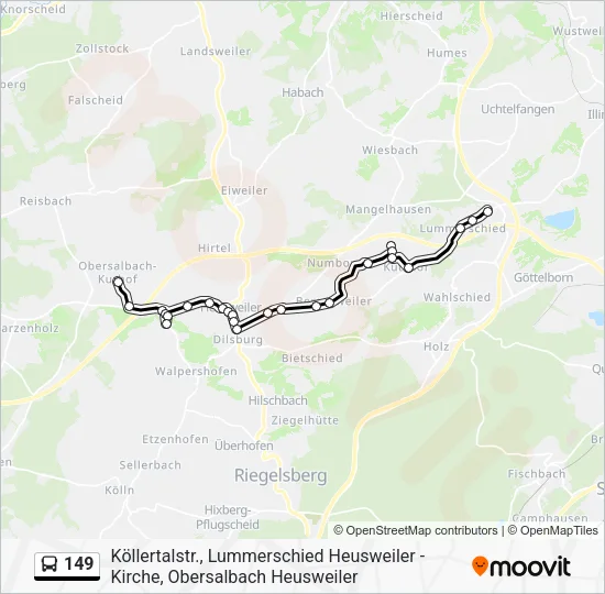Автобус 149: карта маршрута