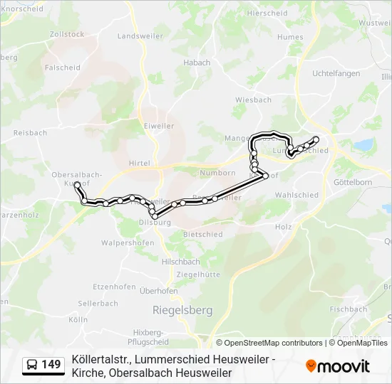Автобус 149: карта маршрута
