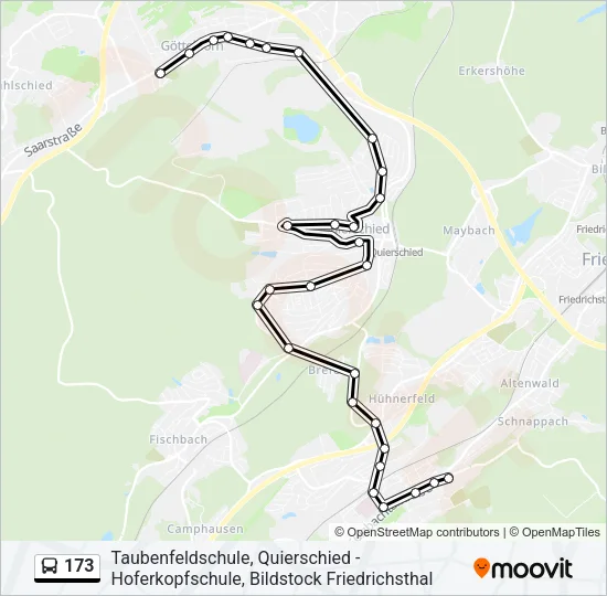 173 Bus Line Map