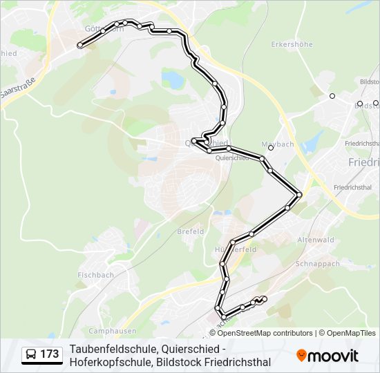 173 Bus Line Map