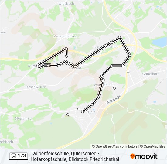 173 Bus Line Map