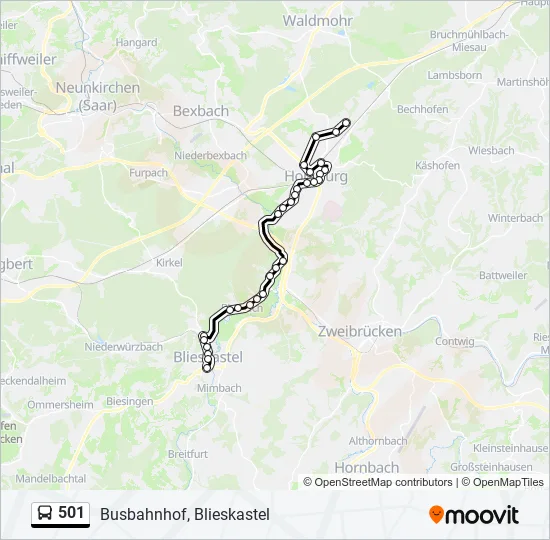 501 Bus Line Map