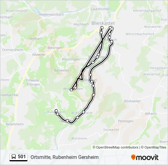 501 Bus Line Map