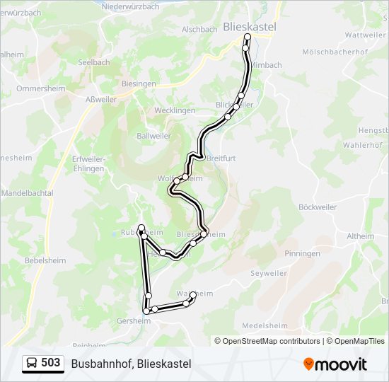 503 Bus Line Map