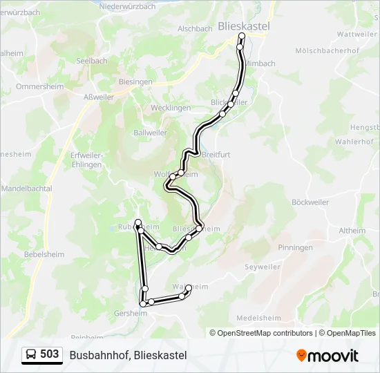 503 Bus Line Map