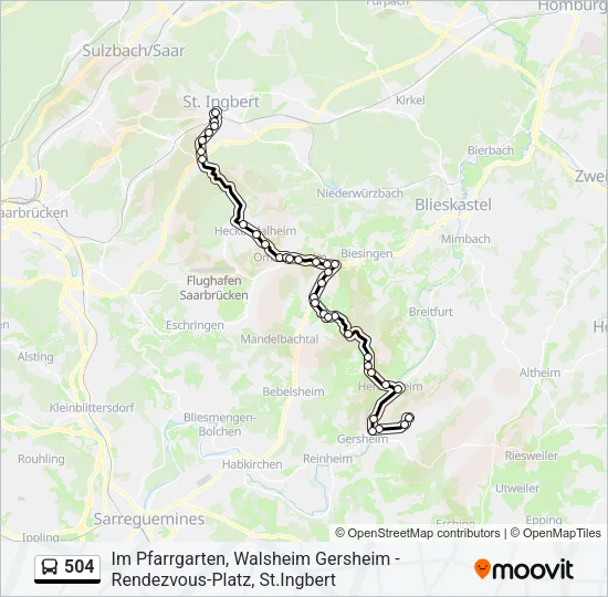 504 Bus Line Map