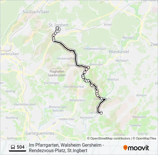 504 Bus Line Map