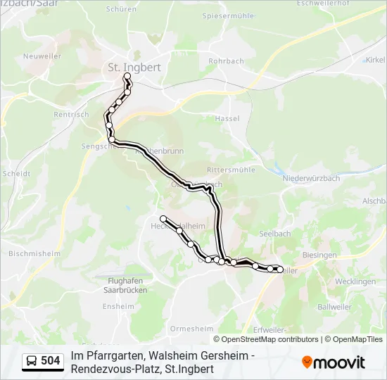 504 Bus Line Map