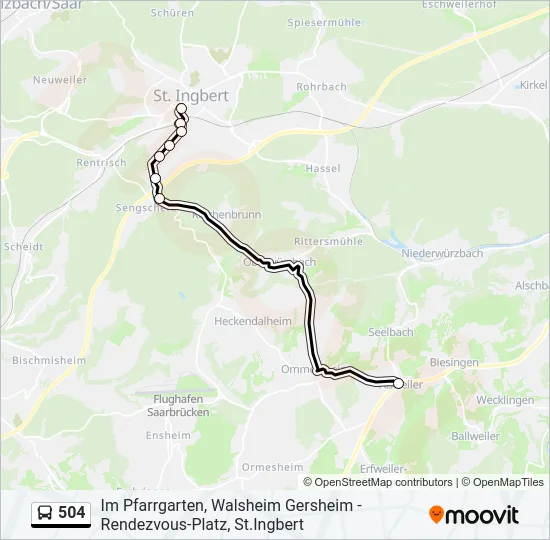 504 Bus Line Map