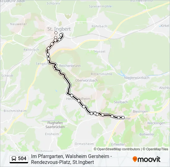 504 Bus Line Map