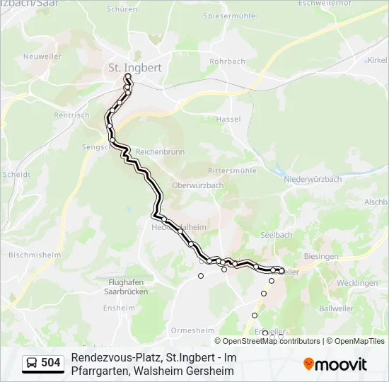 504 Bus Line Map