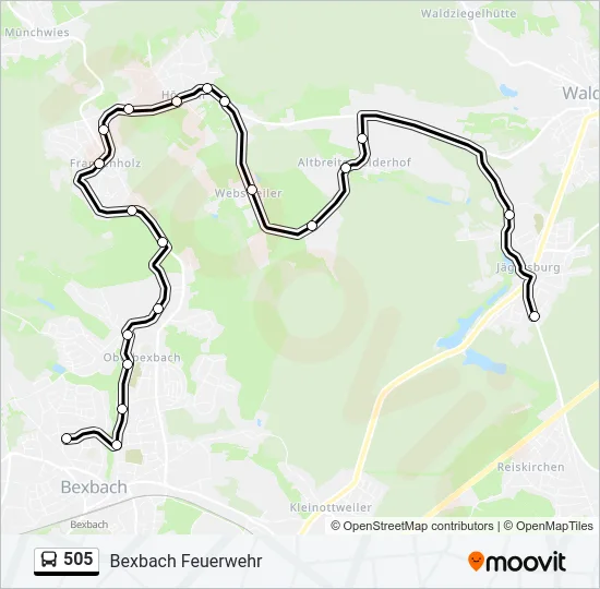 505 Bus Line Map