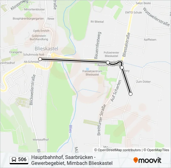 506 Bus Line Map