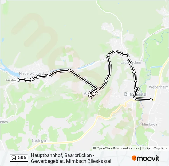 506 Bus Line Map