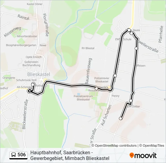 506 Bus Line Map