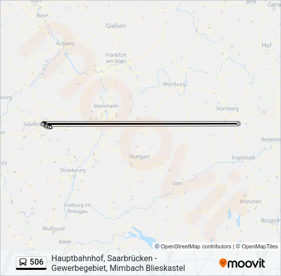 506 Bus Line Map