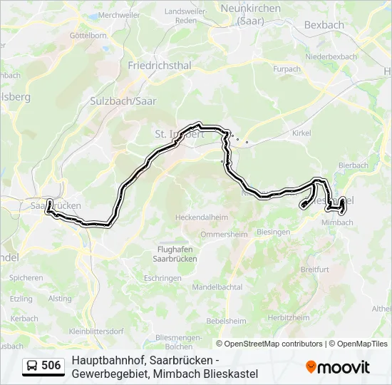 506 Bus Line Map