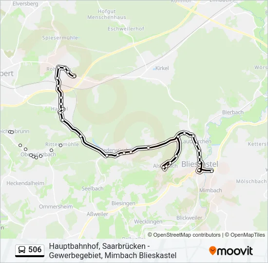 506 Bus Line Map