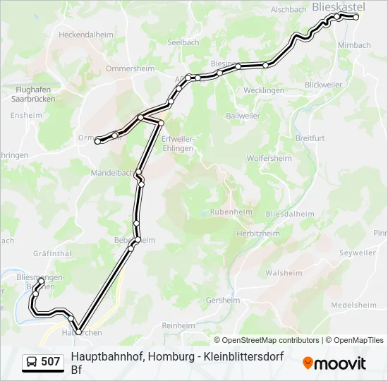 507 Bus Line Map