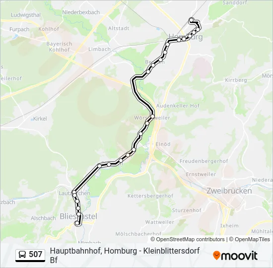 507 Bus Line Map