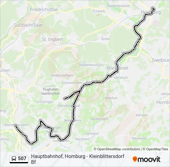 507 Bus Line Map