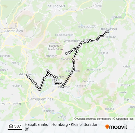 507 Bus Line Map