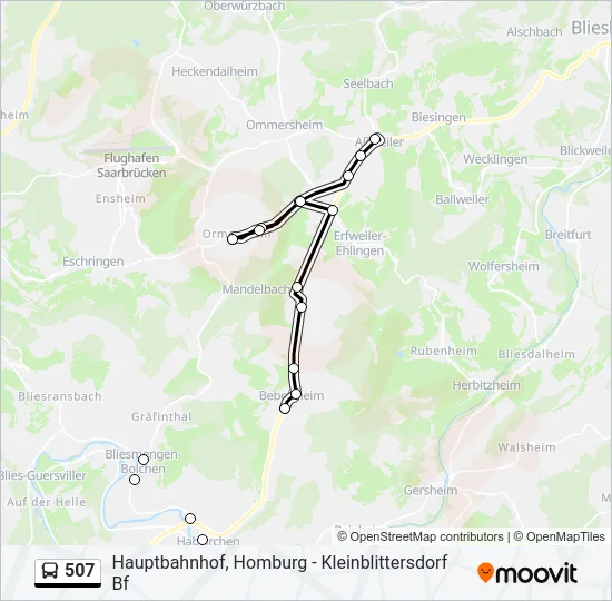 507 Bus Line Map