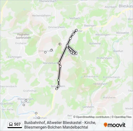 507 Bus Line Map