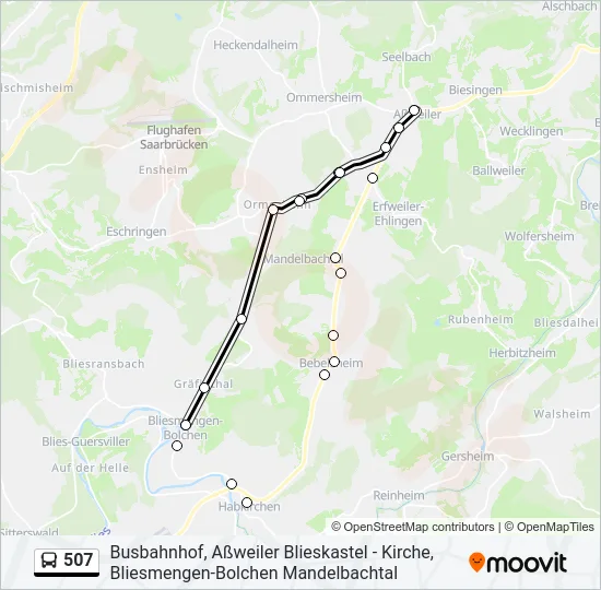 507 Bus Line Map